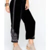 Johnny Was Women's Hirsch Velvet Embroidered Crop Pants