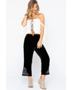 Johnny Was Women's Hirsch Velvet Embroidered Crop Pants 11 Johnny Was Women's Hirsch Velvet Embroidered Crop Pants -Wild West Belle Sales 2000257328 001 P6