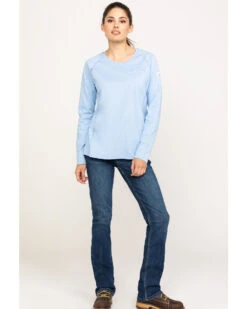 Ariat Women's FR Air Crew Long Sleeve Work Shirt -Wild West Belle Sales 2000269245 400 P6