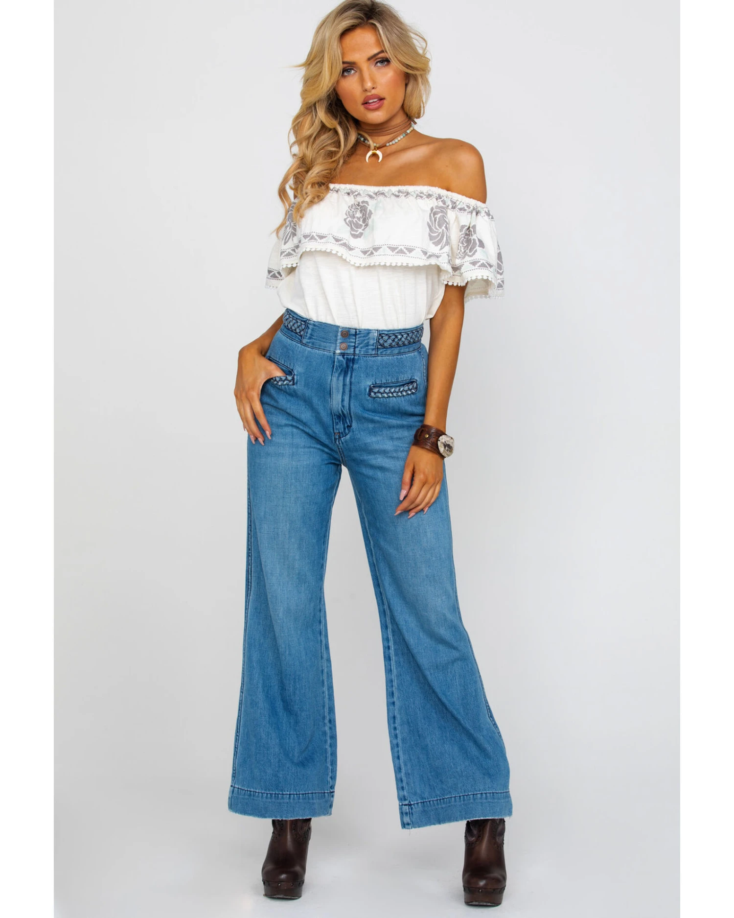 Free People Women's Seasons In The Sun Jeans 4 Free People Women's Seasons In The Sun Jeans - Image 4