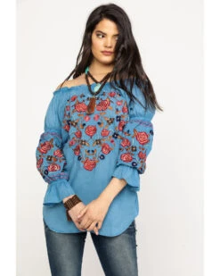 Honey Creek By Scully Women's Avalanche Peasant Blouse 10 Honey Creek By Scully Women's Avalanche Peasant Blouse -Wild West Belle Sales 2000281312 400 P1