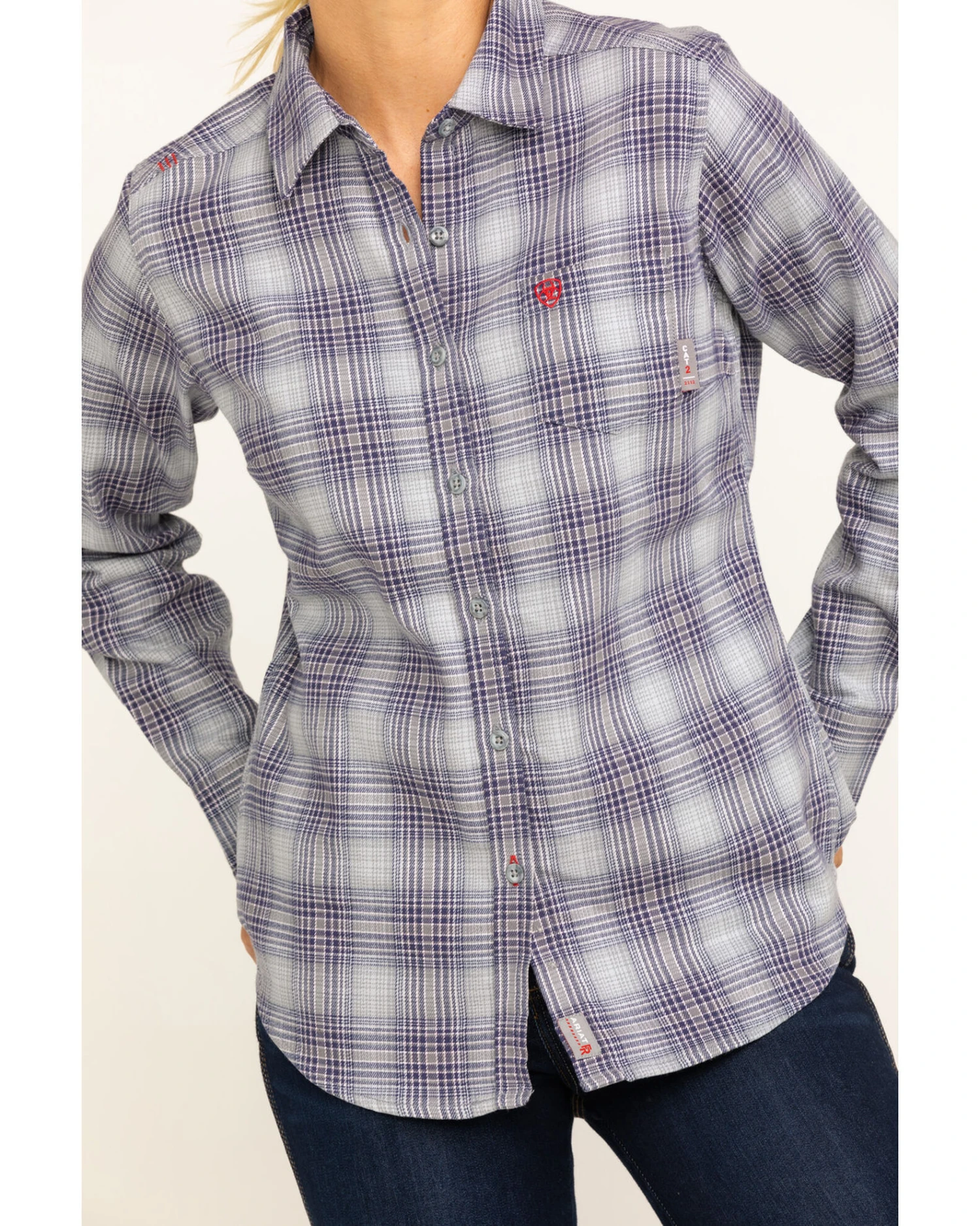 Ariat Women's FR Abigail Plaid Print Long Sleeve Work Shirt 6 Ariat Women's FR Abigail Plaid Print Long Sleeve Work Shirt - Image 6