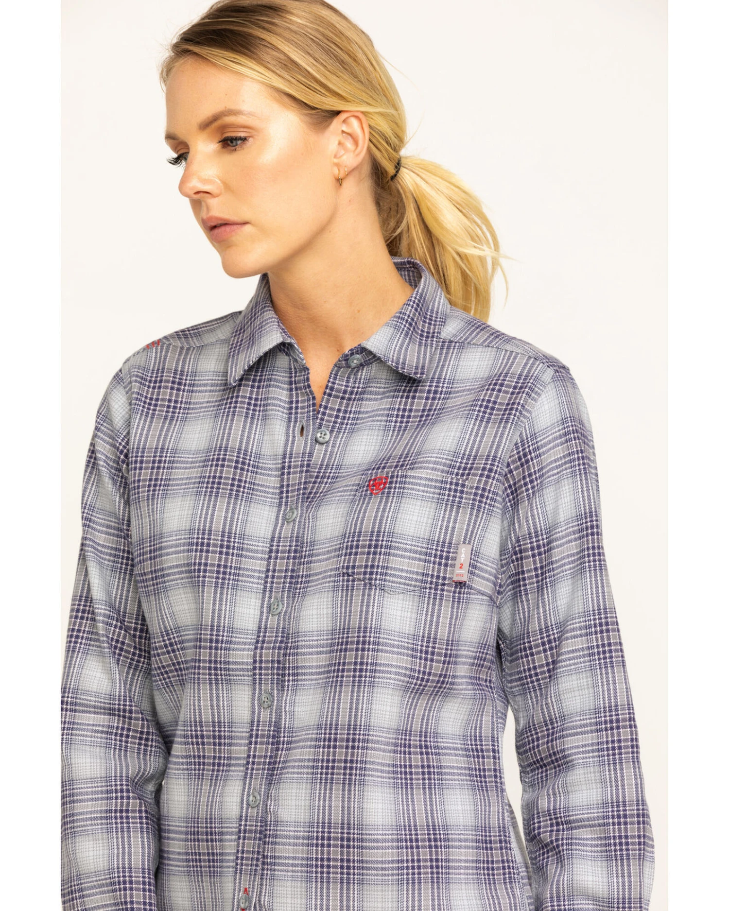 Ariat Women's FR Abigail Plaid Print Long Sleeve Work Shirt 4 Ariat Women's FR Abigail Plaid Print Long Sleeve Work Shirt - Image 4