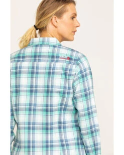 Ariat Women's FR Gisela Plaid Print Long Sleeve Work Shirt -Wild West Belle Sales 2000283796 400 P5