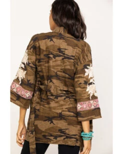 Johnny Was Women's Molly Camo Yuki Trapunto Linen Kimono -Wild West Belle Sales 2000285855 900 P2