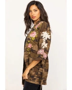 Johnny Was Women's Molly Camo Yuki Trapunto Linen Kimono -Wild West Belle Sales 2000285855 900 P3