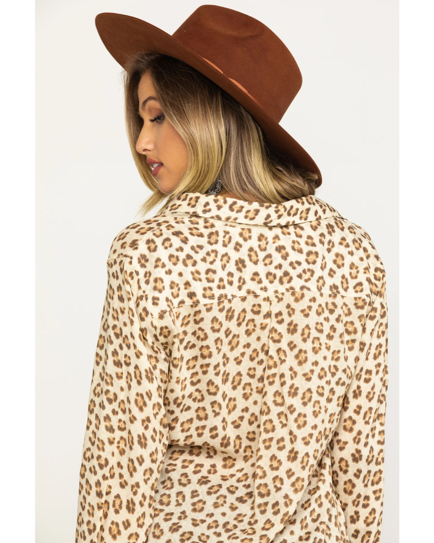 Stetson Women's Brown Leopard Print Button Down Top 1 Stetson Women's Brown Leopard Print Button Down Top
