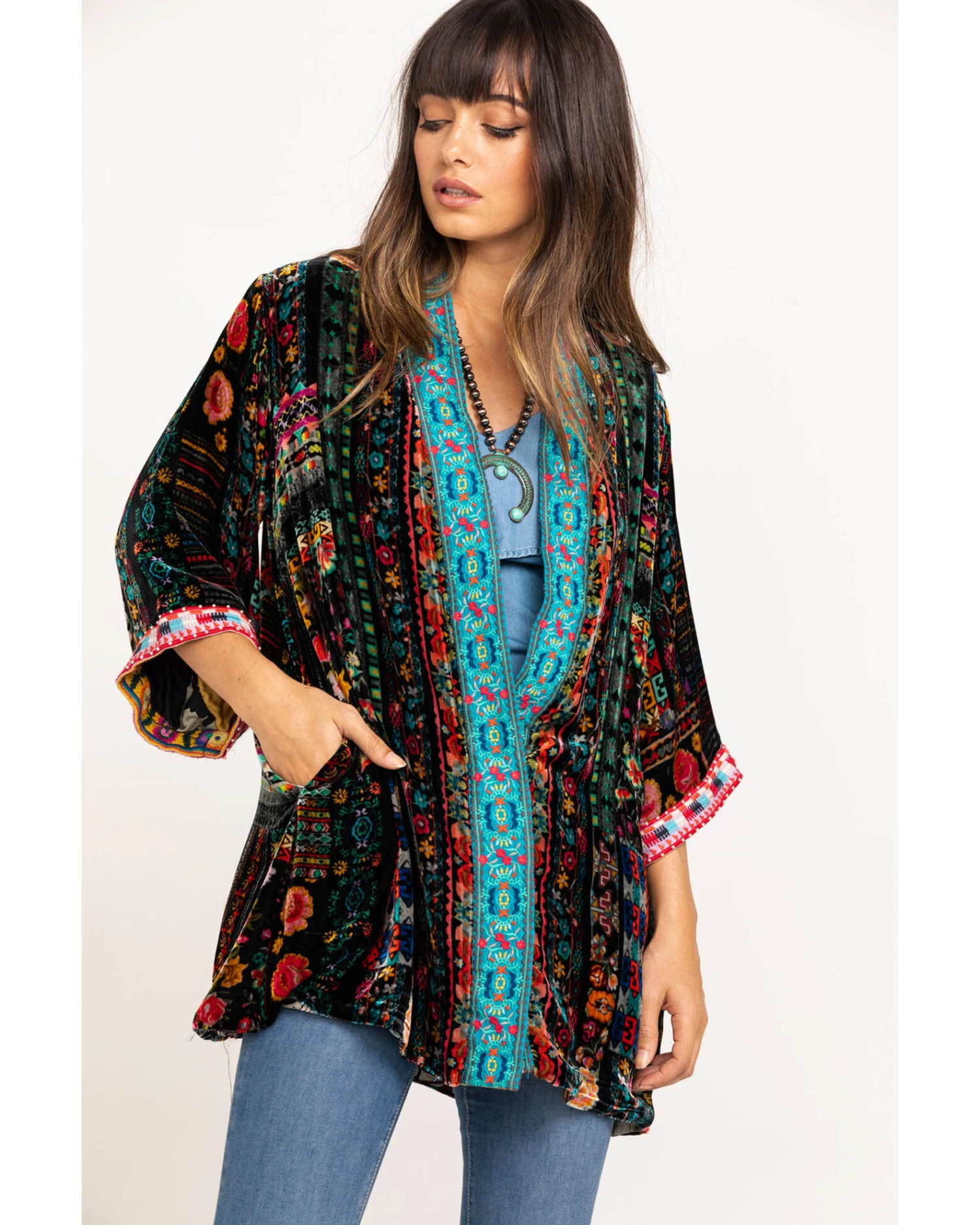 Johnny Was Women's Abril Velvet Reversible Kimono 6 Johnny Was Women's Abril Velvet Reversible Kimono - Image 6