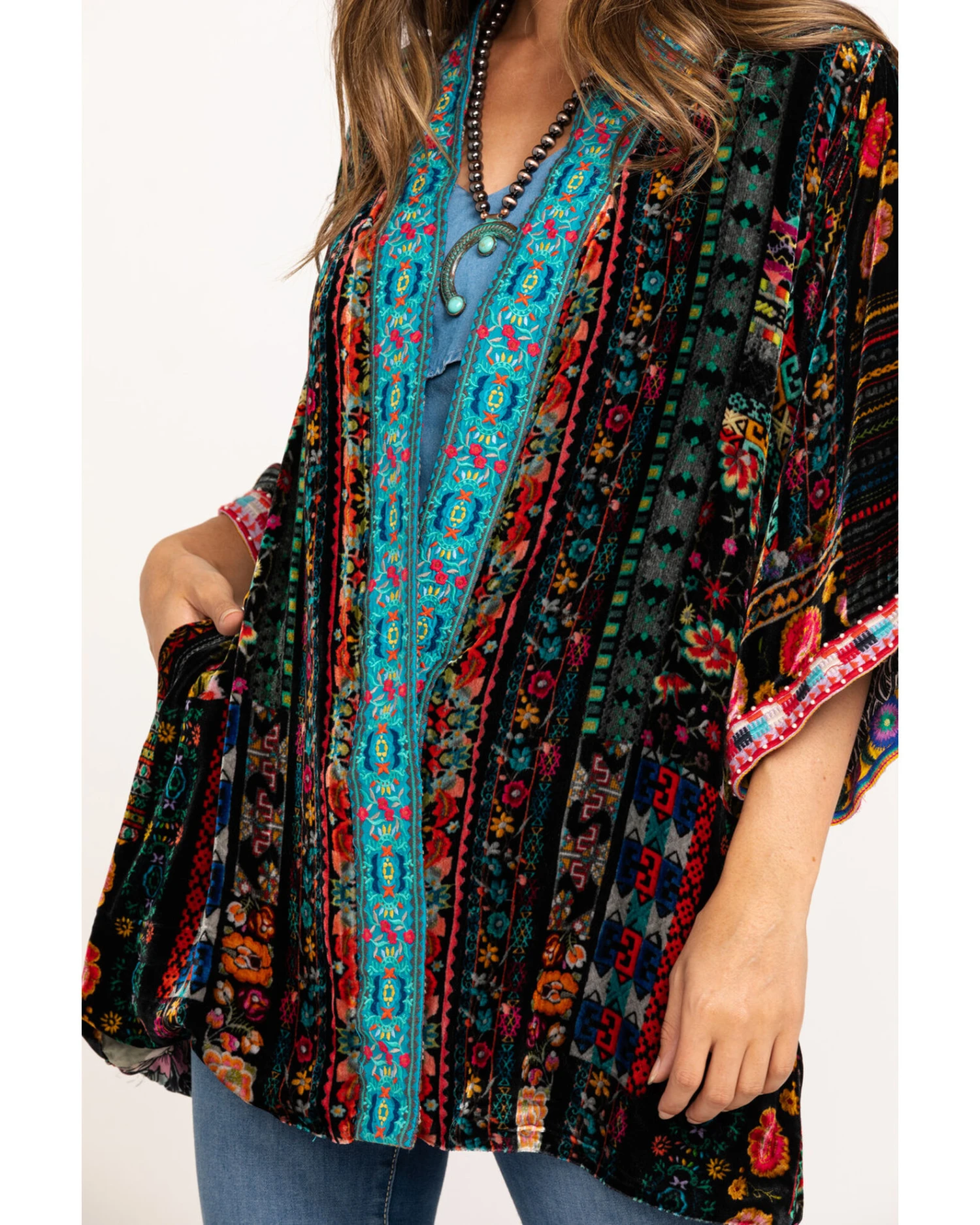 Johnny Was Women's Abril Velvet Reversible Kimono 2 Johnny Was Women's Abril Velvet Reversible Kimono - Image 2