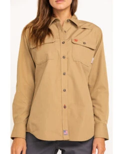 Ariat Women's FR Featherlight Long Sleeve Work Shirt -Wild West Belle Sales 2000294406 250 P4