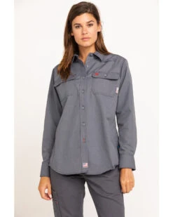 Ariat Women's FR Featherlight Long Sleeve Work Shirt -Wild West Belle Sales 2000294407 020 P1