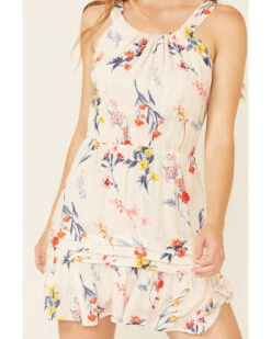 Miss Me Women's Ivory Floral Cutout Halter Dress -Wild West Belle Sales 2000309331 103 P3
