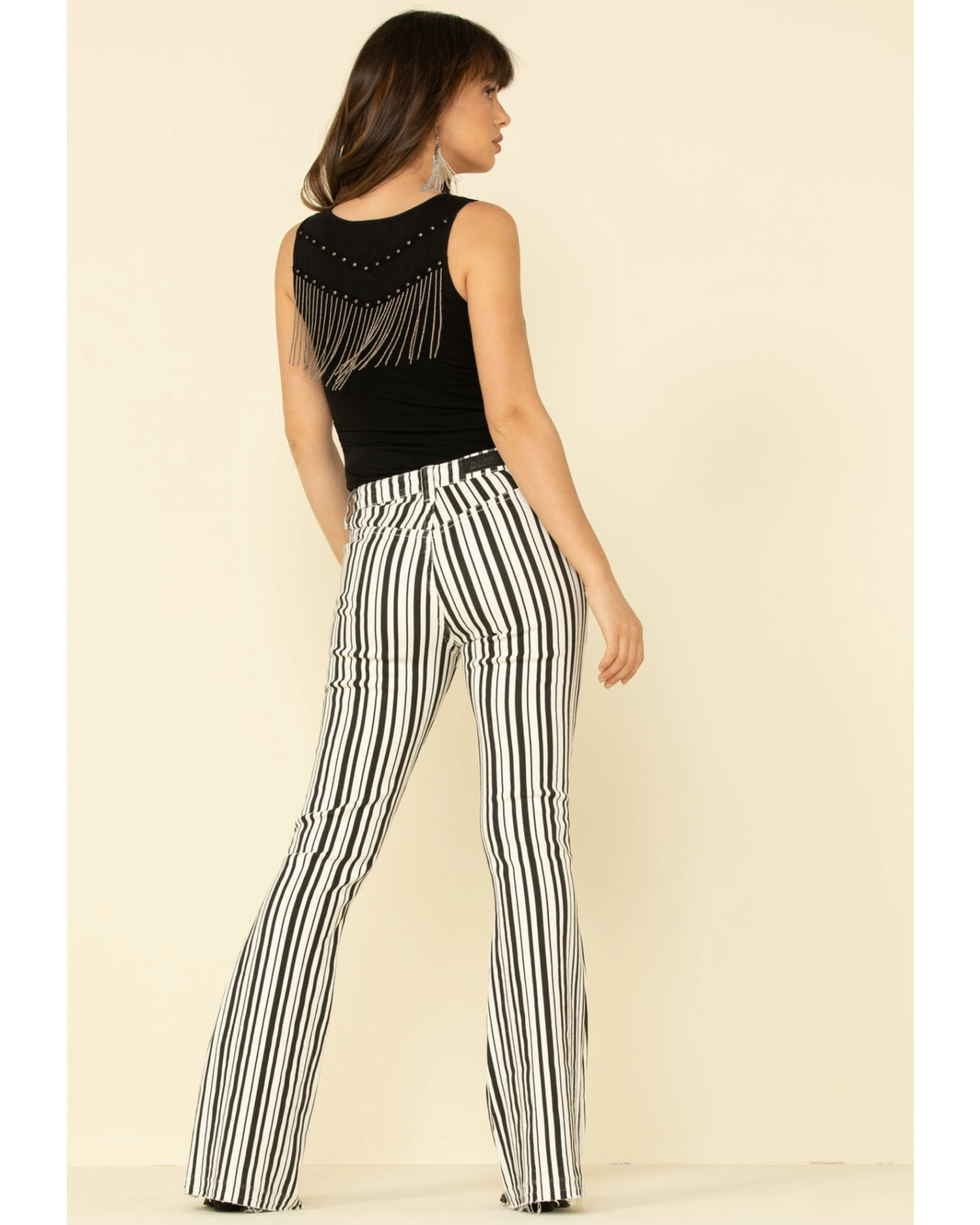 Rock & Roll Denim Women's Stripe High Rise Flare Jeans 3 Rock & Roll Denim Women's Stripe High Rise Flare Jeans - Image 3