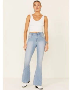Rock & Roll Denim Women's Light Wash High Rise Flare Leg Jeans -Wild West Belle Sales 2000338596 450 P1