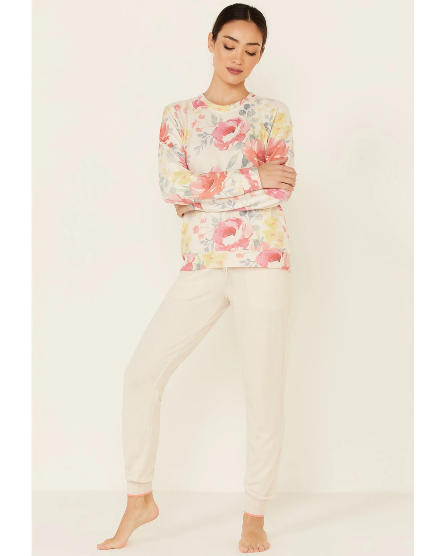 PJ Salvage Women's Happy Blooms Sweatpants 3 PJ Salvage Women's Happy Blooms Sweatpants - Image 3