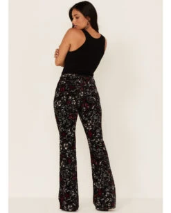 Idyllwind Women's Floral Print High Rise Flare Corduroy Jeans -Wild West Belle Sales 2000352056 001 P3