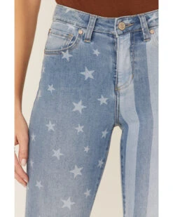 Shyanne Women's Stars & Stripes Print High Rise Super Flare Jeans -Wild West Belle Sales 2000358728 414 P2