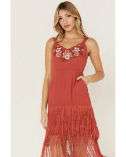 Idyllwind Women's Strawberry Hill Embroidered Floral Fringe Dress 7 Idyllwind Women's Strawberry Hill Embroidered Floral Fringe Dress -Wild West Belle Sales 2000359120 644 P4