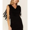 Idyllwind Women's Lady Bird Faux Suede Fringe Muscle Sleeve Dress