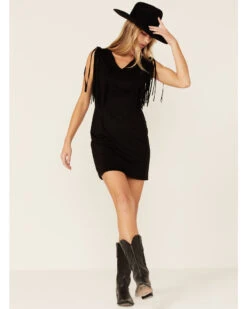 Idyllwind Women's Lady Bird Faux Suede Fringe Muscle Sleeve Dress -Wild West Belle Sales 2000359130 001 P4