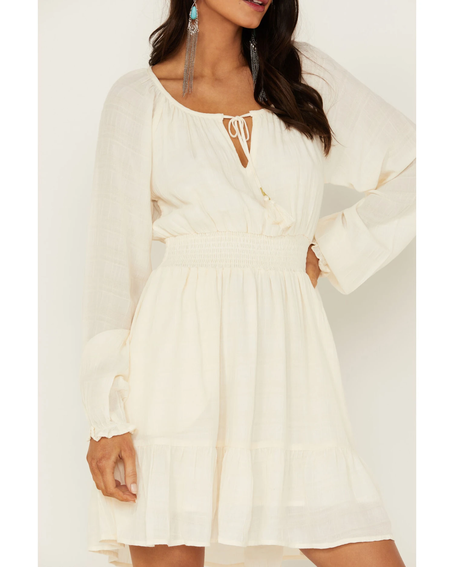 Idyllwind Women's Smock Ya Ivory Long Sleeve Dress 2 Idyllwind Women's Smock Ya Ivory Long Sleeve Dress - Image 2