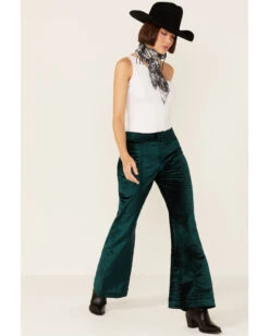Free People Women's Walk With You Velvet Flare Trousers 6 Free People Women's Walk With You Velvet Flare Trousers -Wild West Belle Sales 2000359563 300 P4