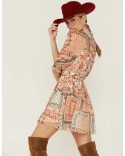 Miss Me Women's Patchwork Long Sleeve Dresss -Wild West Belle Sales 2000364426 661 P3