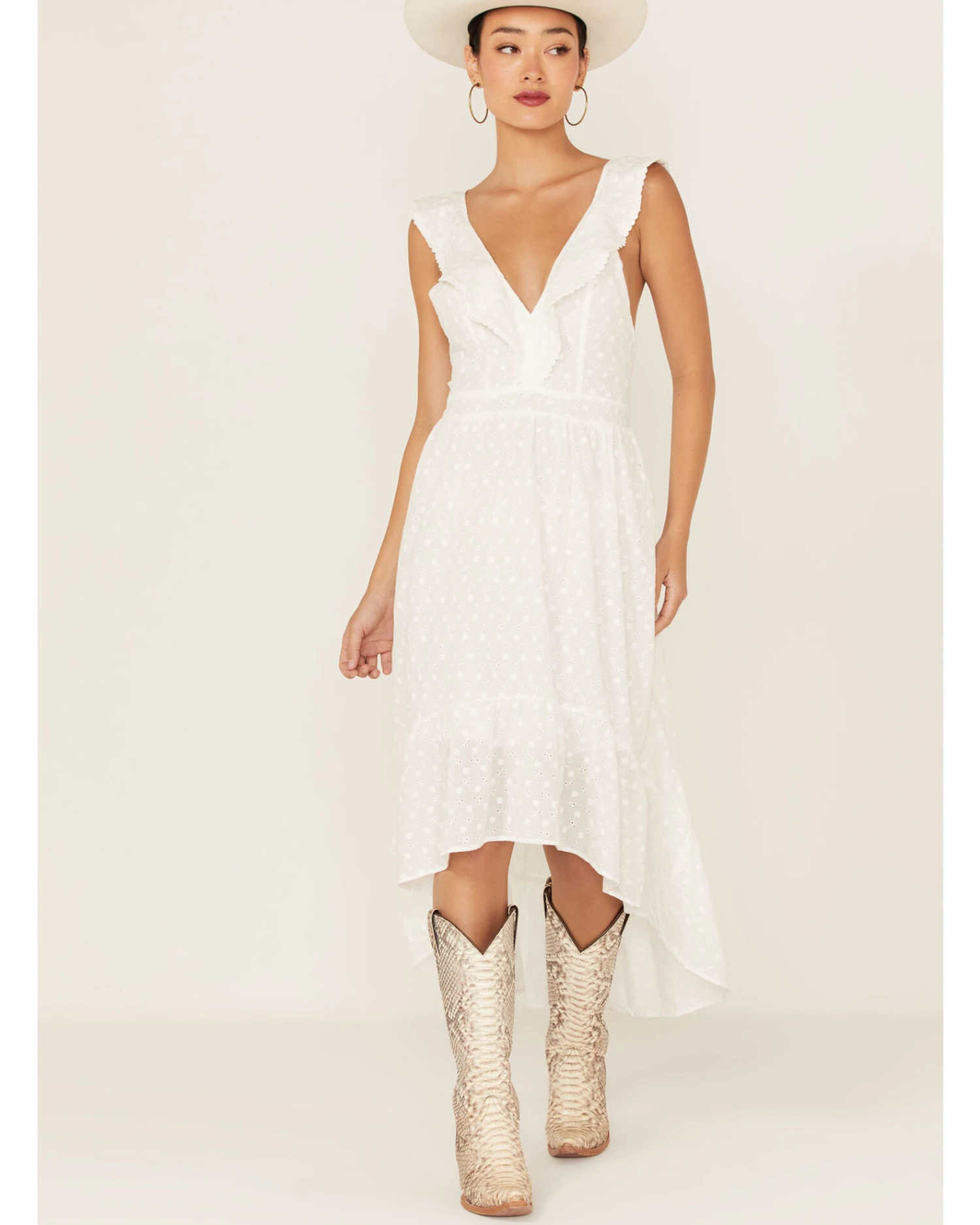 Molly Bracken Women's Ruffle Trim Cross Back Dress 3 Molly Bracken Women's Ruffle Trim Cross Back Dress - Image 3