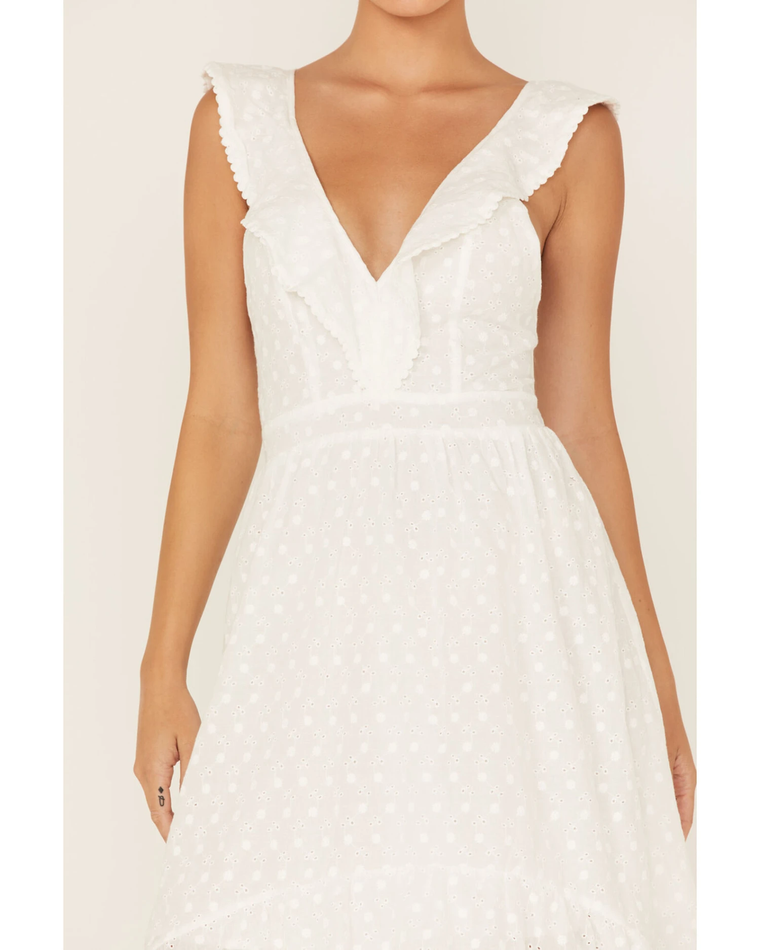 Molly Bracken Women's Ruffle Trim Cross Back Dress 2 Molly Bracken Women's Ruffle Trim Cross Back Dress - Image 2