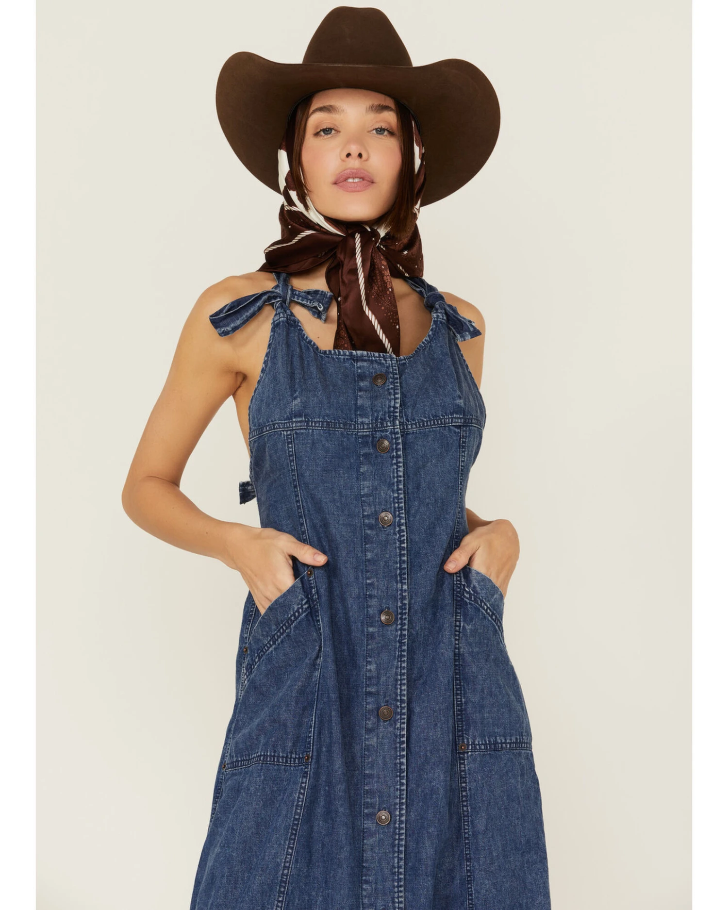 Free People Women's Time After Time Denim Midi Dress 4 Free People Women's Time After Time Denim Midi Dress - Image 4