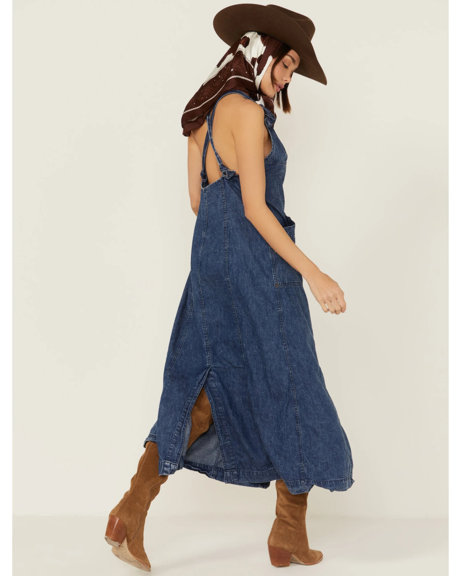 Free People Women's Time After Time Denim Midi Dress 1 Free People Women's Time After Time Denim Midi Dress