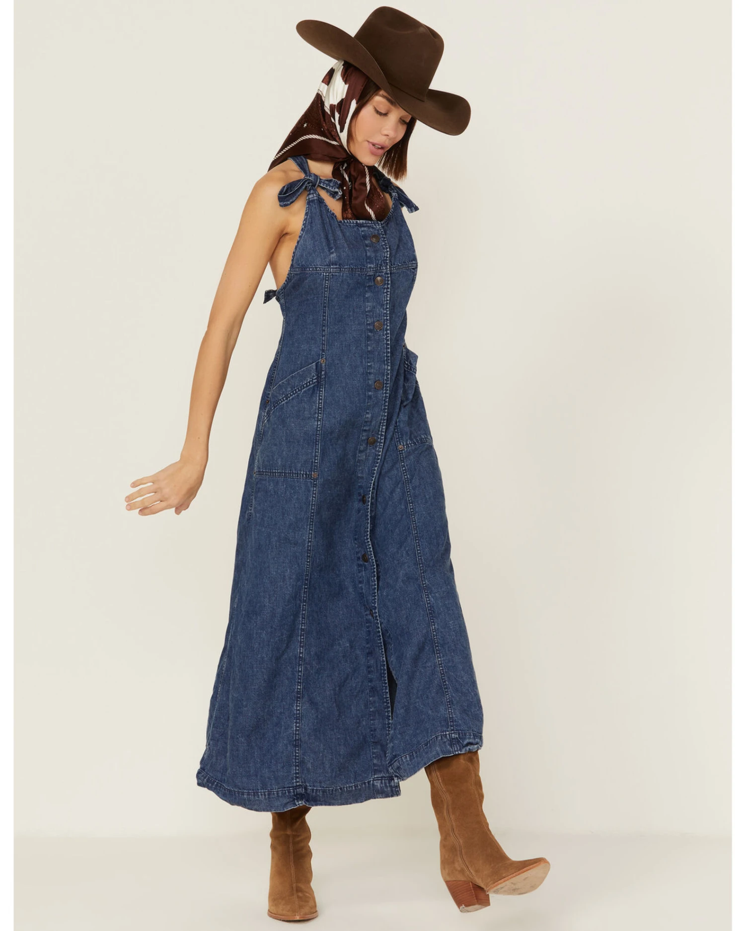 Free People Women's Time After Time Denim Midi Dress 3 Free People Women's Time After Time Denim Midi Dress - Image 3