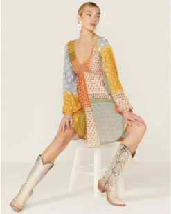 Jen's Pirate Booty Women's Hyde Patchwork Mini Dress -Wild West Belle Sales 2000367261 900 P1