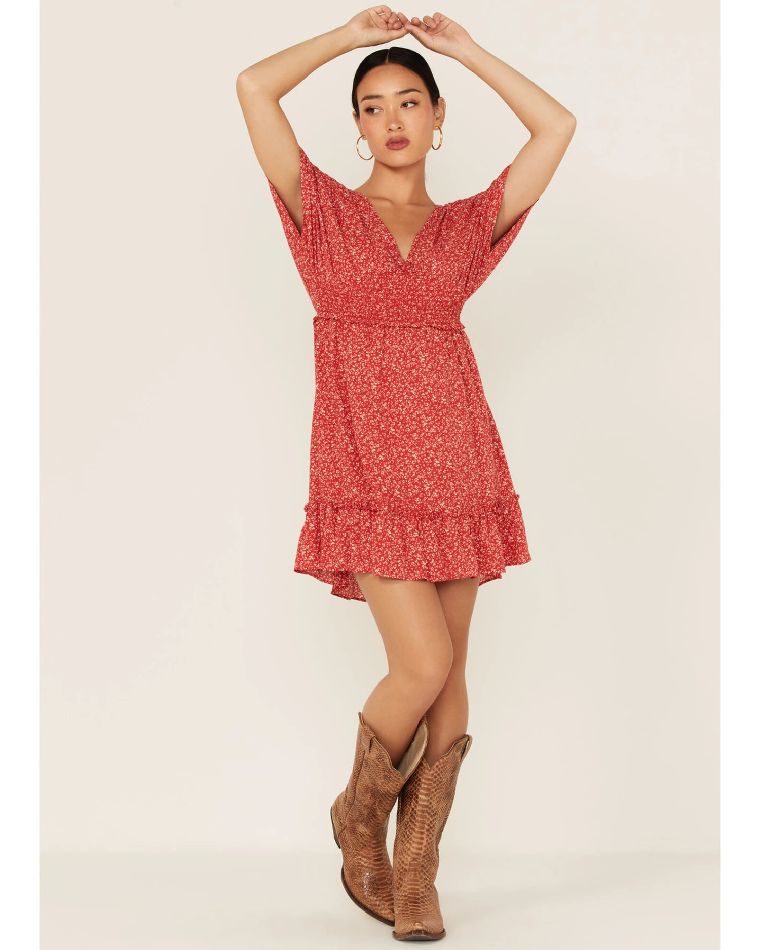 Lush Women's Ditsy Floral Print Dolman Dress 3 Lush Women's Ditsy Floral Print Dolman Dress - Image 3