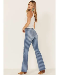 Cello Women's Stripe Destruction Flare Jeans -Wild West Belle Sales 2000370453 400 P3