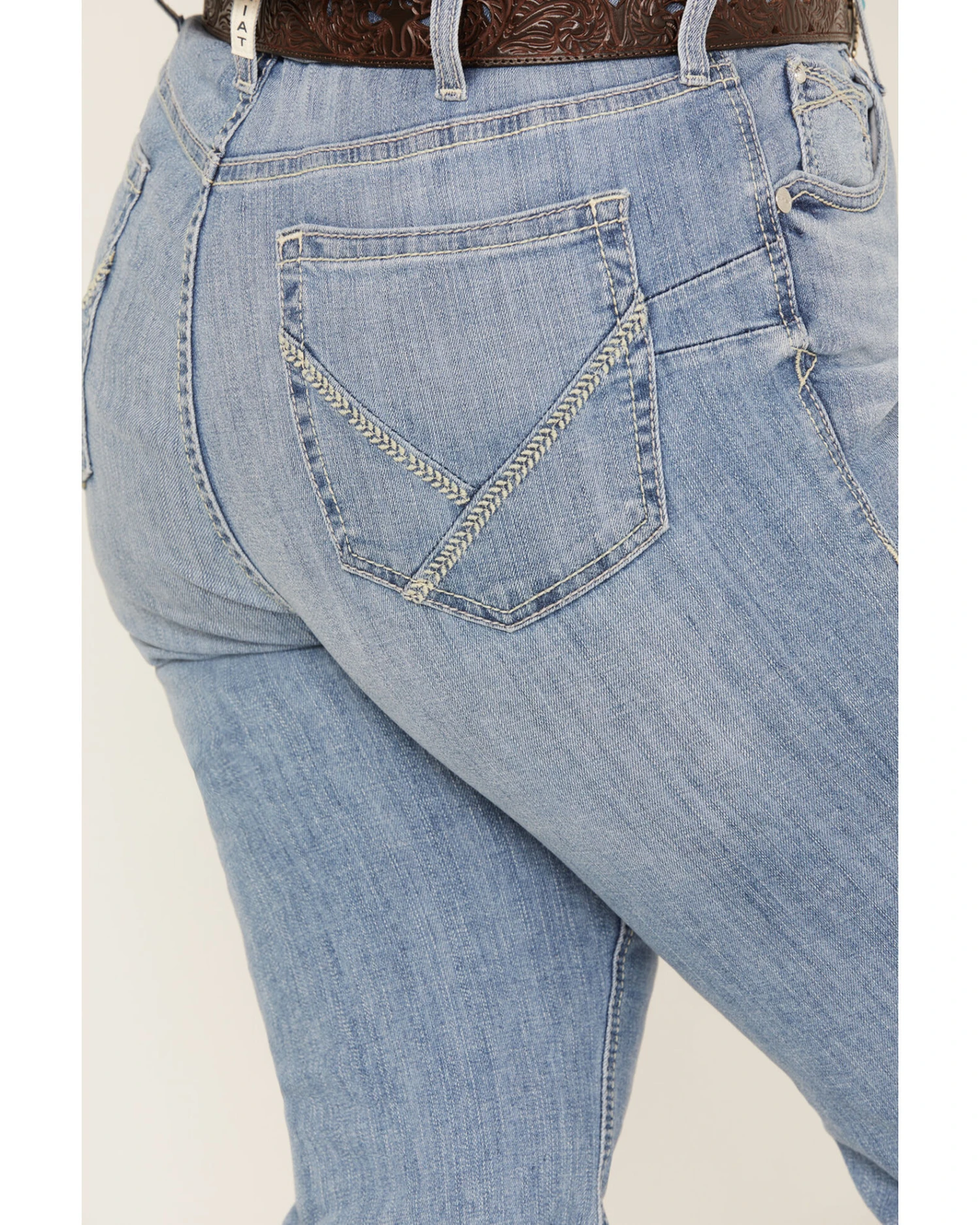 Ariat Women's R.E.A.L. Light Wash Mid Rise Regina Flare Jeans - Plus 2 Ariat Women's R.E.A.L. Light Wash Mid Rise Regina Flare Jeans - Plus - Image 2