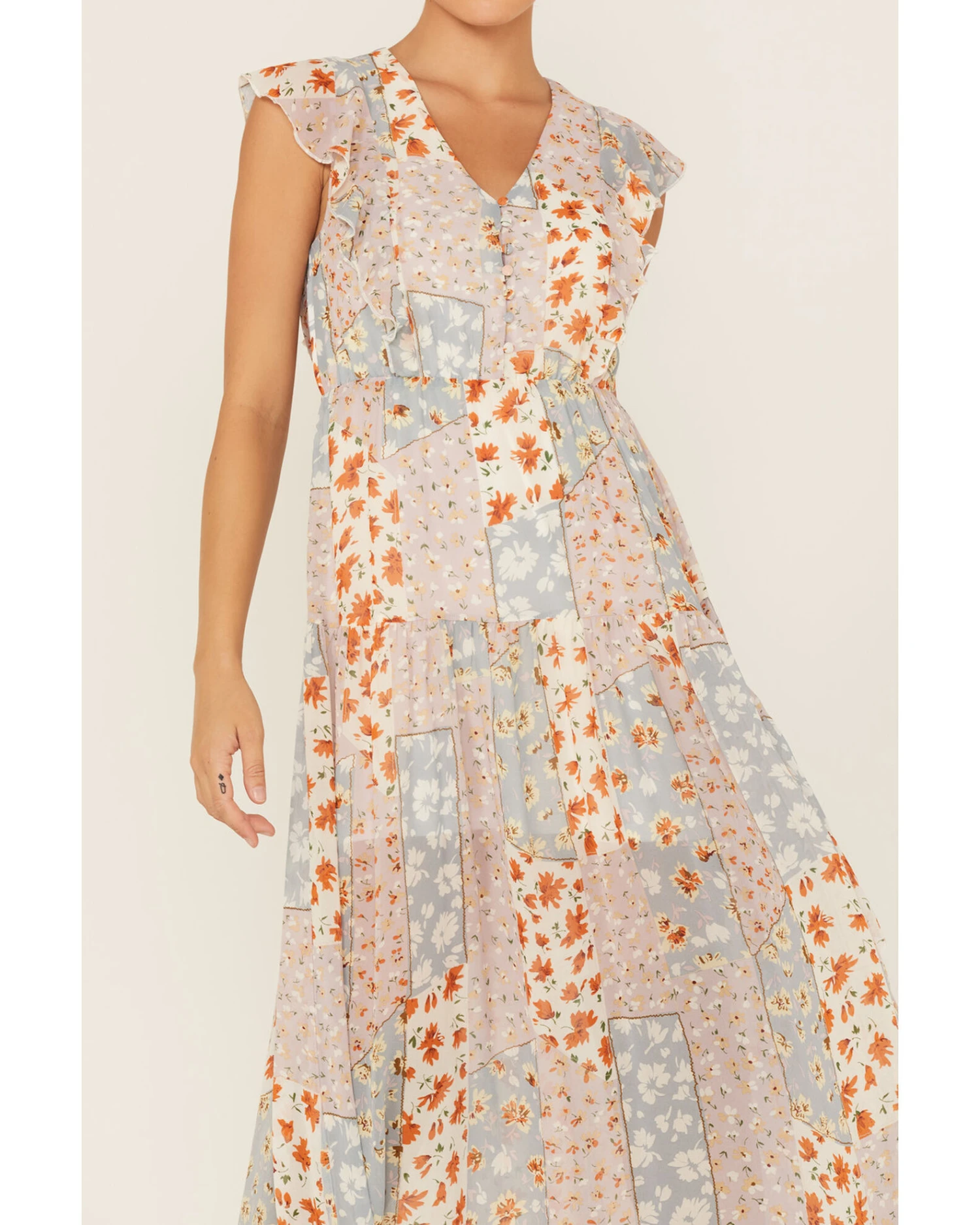 Miss Me Women's Floral Print Patchwork Maxi Dress 2 Miss Me Women's Floral Print Patchwork Maxi Dress - Image 2