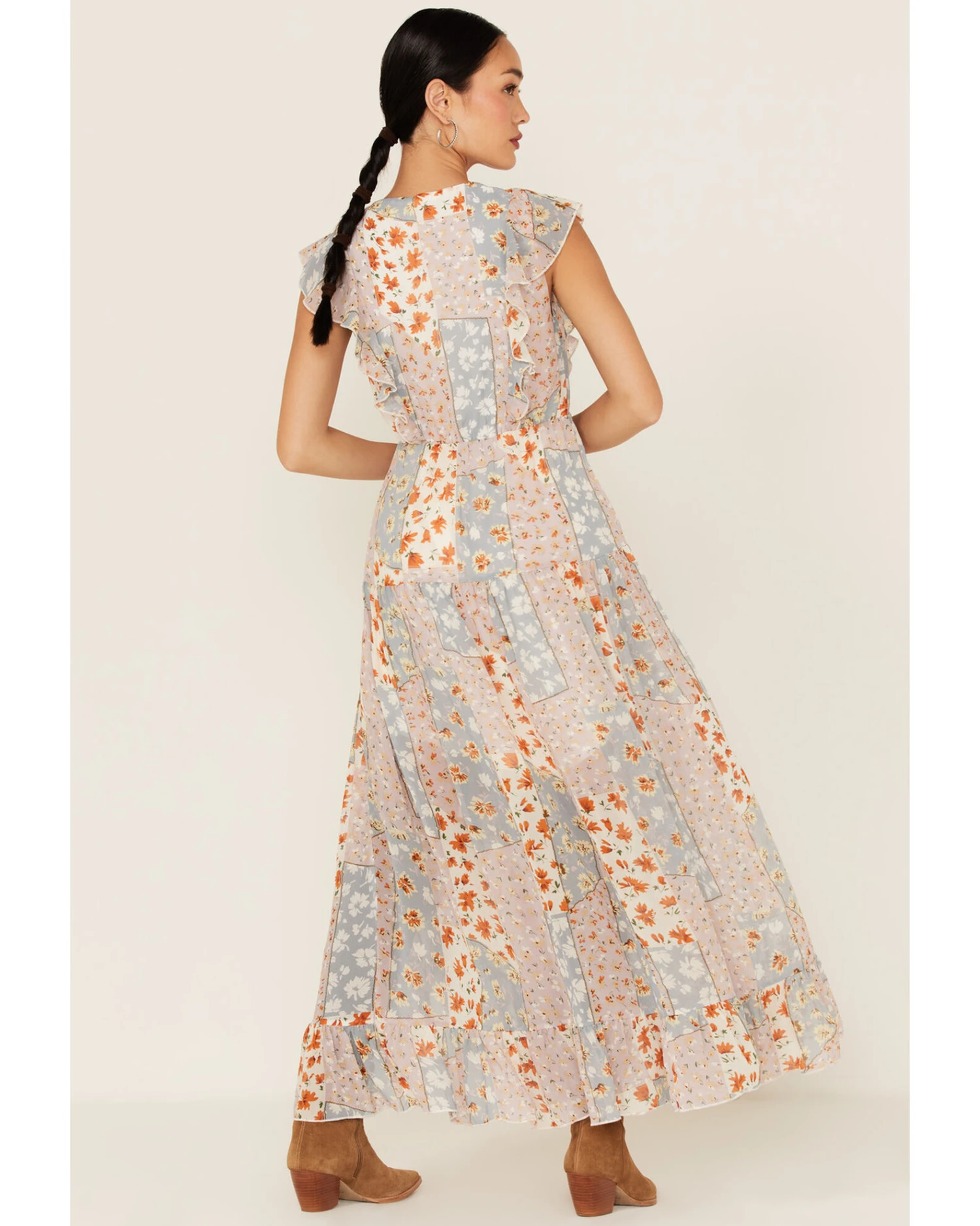 Miss Me Women's Floral Print Patchwork Maxi Dress 4 Miss Me Women's Floral Print Patchwork Maxi Dress - Image 4