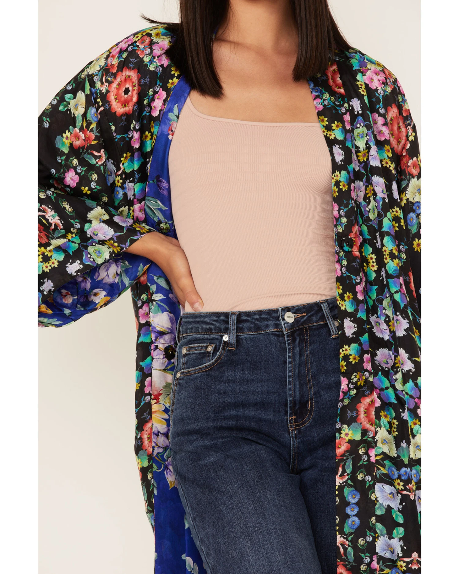 Johnny Was Women's Ella Floral Reversible Kimono 1 Johnny Was Women's Ella Floral Reversible Kimono