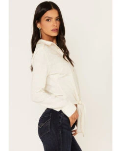 Idyllwind Women's Embroidered Tie Front Knit Long Sleeve Western Pearl Snap Shirt -Wild West Belle Sales 2000375284 103 P3