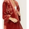 Mystree Women's Floral Embroidered Velvet Kimono