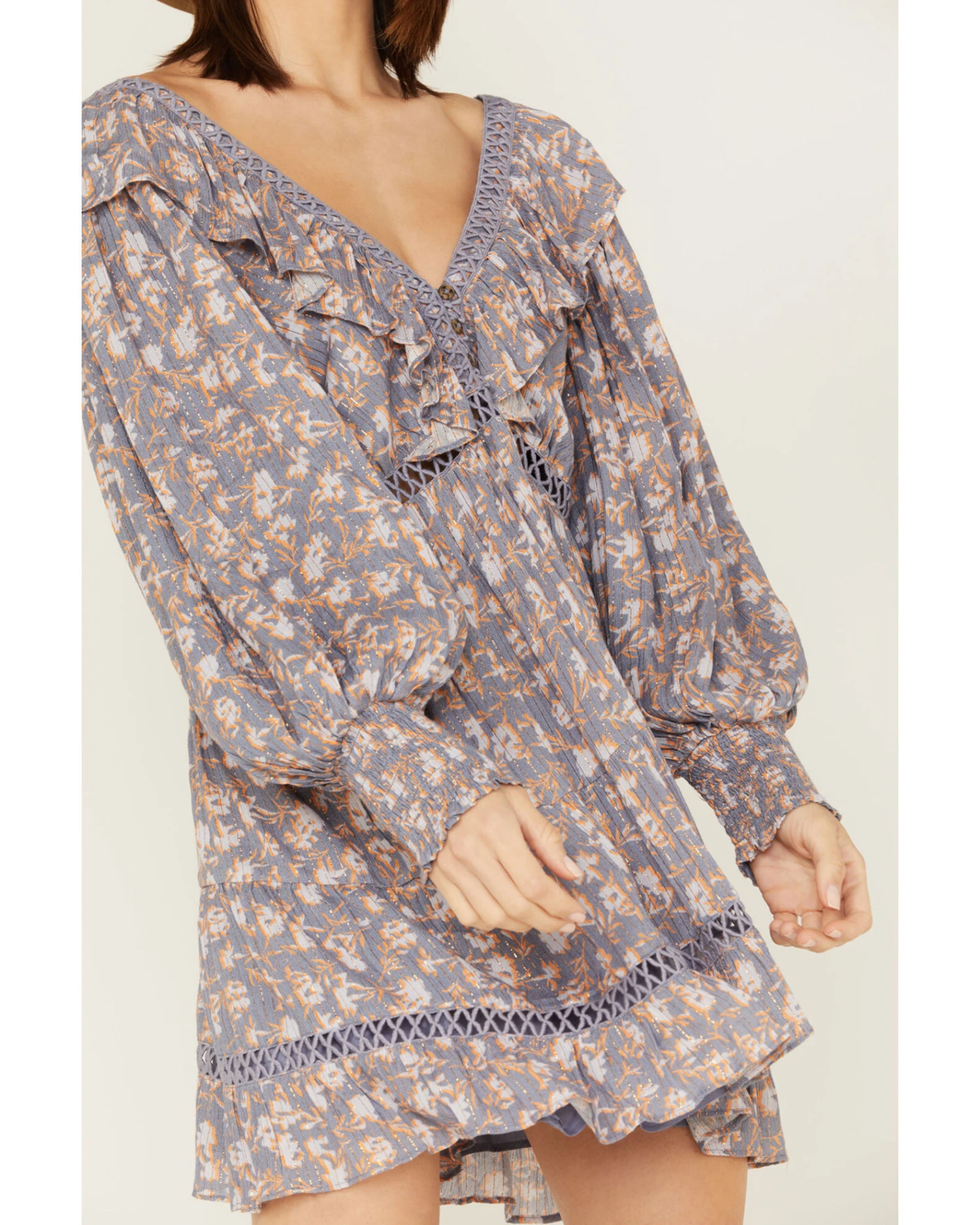 Jen's Pirate Booty Women's Floral Print Long Sleeve Wildflower Lasi Mini Dress 3 Jen's Pirate Booty Women's Floral Print Long Sleeve Wildflower Lasi Mini Dress - Image 3