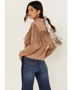 Idyllwind Women's Fate Tie-Front Faux Suede Fringe Shirt 7 Idyllwind Women's Fate Tie-Front Faux Suede Fringe Shirt -Wild West Belle Sales 2000380691 280 P4