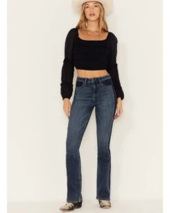 Idyllwind Women's Holland Medium Wash Contrast Panels High Risin' Stretch Bootcut Jeans 7 Idyllwind Women's Holland Medium Wash Contrast Panels High Risin' Stretch Bootcut Jeans -Wild West Belle Sales 2000381389 414 P1