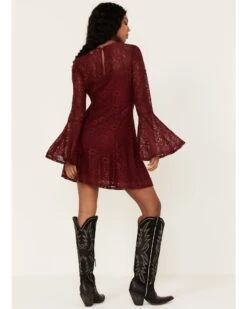 Beyond The Radar Women's Lace Tie Front Dress