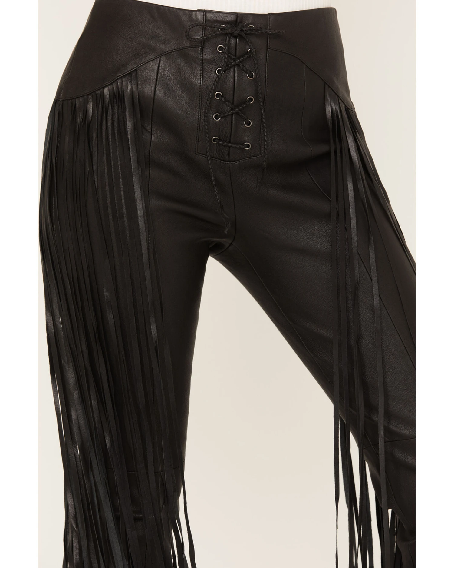 Wonderwest Women's Leather Fringe Pants 4 Wonderwest Women's Leather Fringe Pants - Image 4
