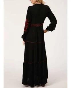 Roper Women's Long Sleeve Peasant Embroidered Tier Dress