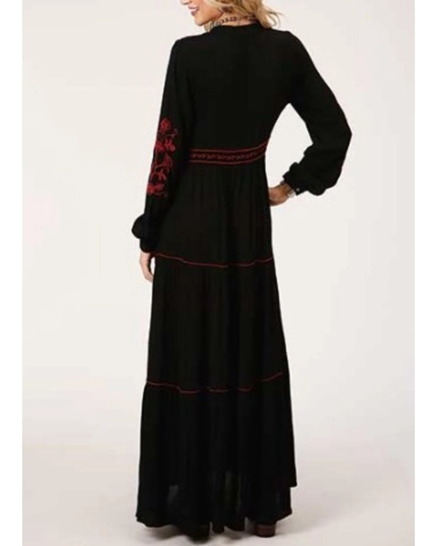 Roper Women's Long Sleeve Peasant Embroidered Tier Dress 1 Roper Women's Long Sleeve Peasant Embroidered Tier Dress