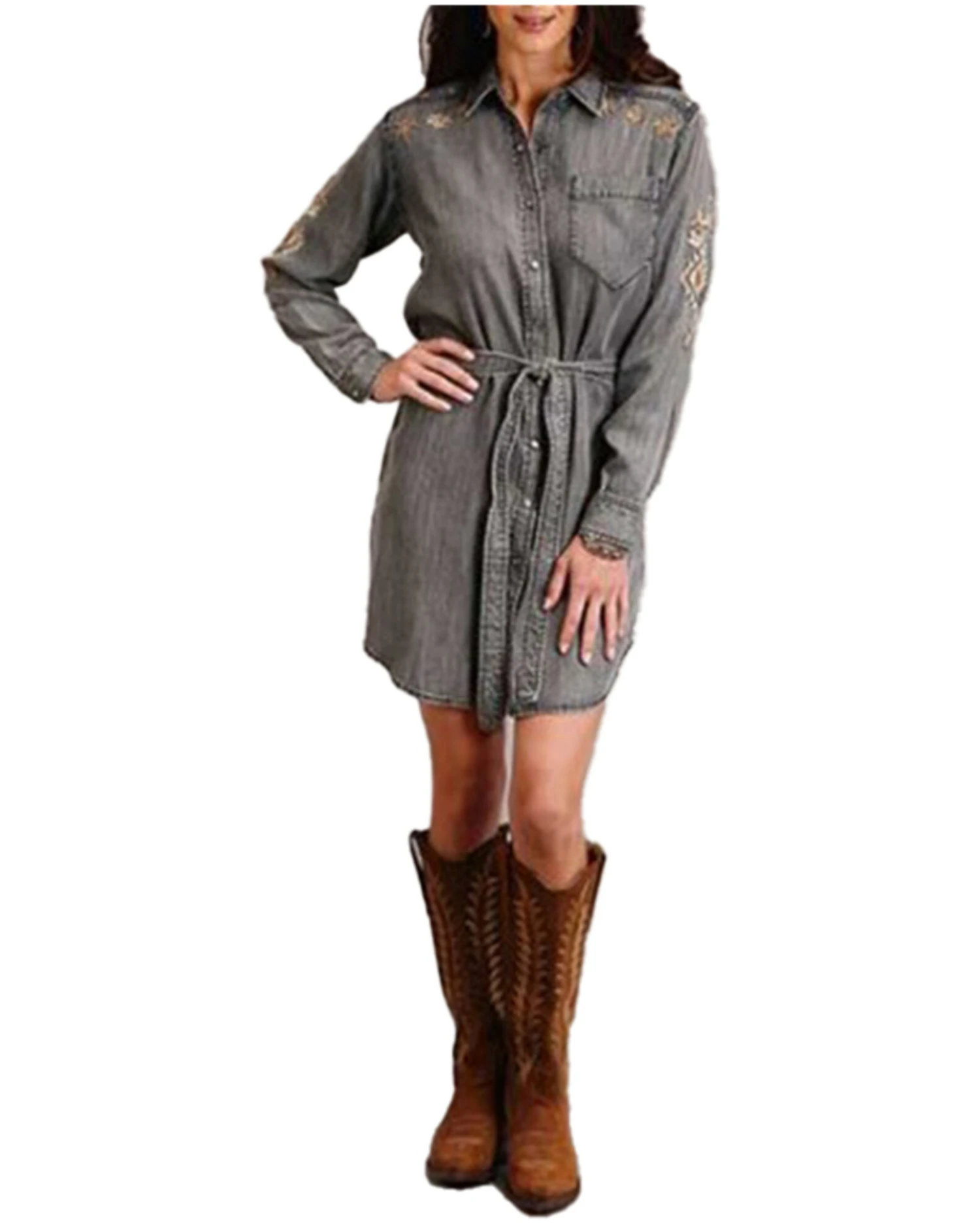 Stetson Women's Long Sleeve Shirt Dress 1 Stetson Women's Long Sleeve Shirt Dress
