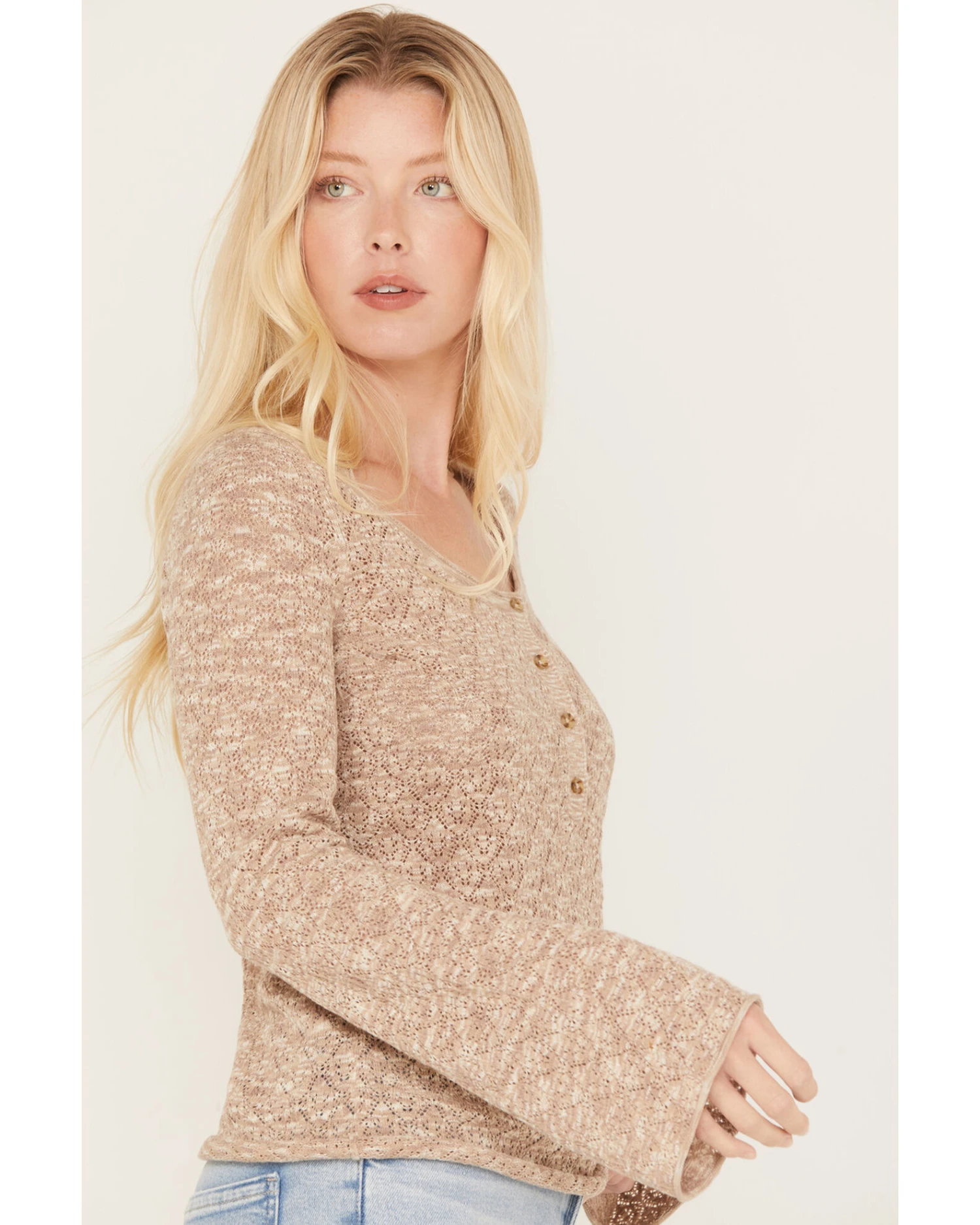 Idyllwind Women's Ranger Pointelle Henley Long Sleeve Shirt 4 Idyllwind Women's Ranger Pointelle Henley Long Sleeve Shirt - Image 4